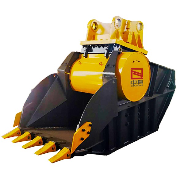 一臺挖掘機就可以破碎篩分