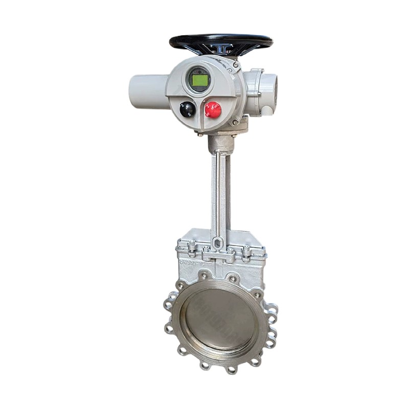 電動(dòng)刀型閘閥DN250卸灰料泥漿料顆粒排渣陶瓷耐磨紙漿插板閥PZ973