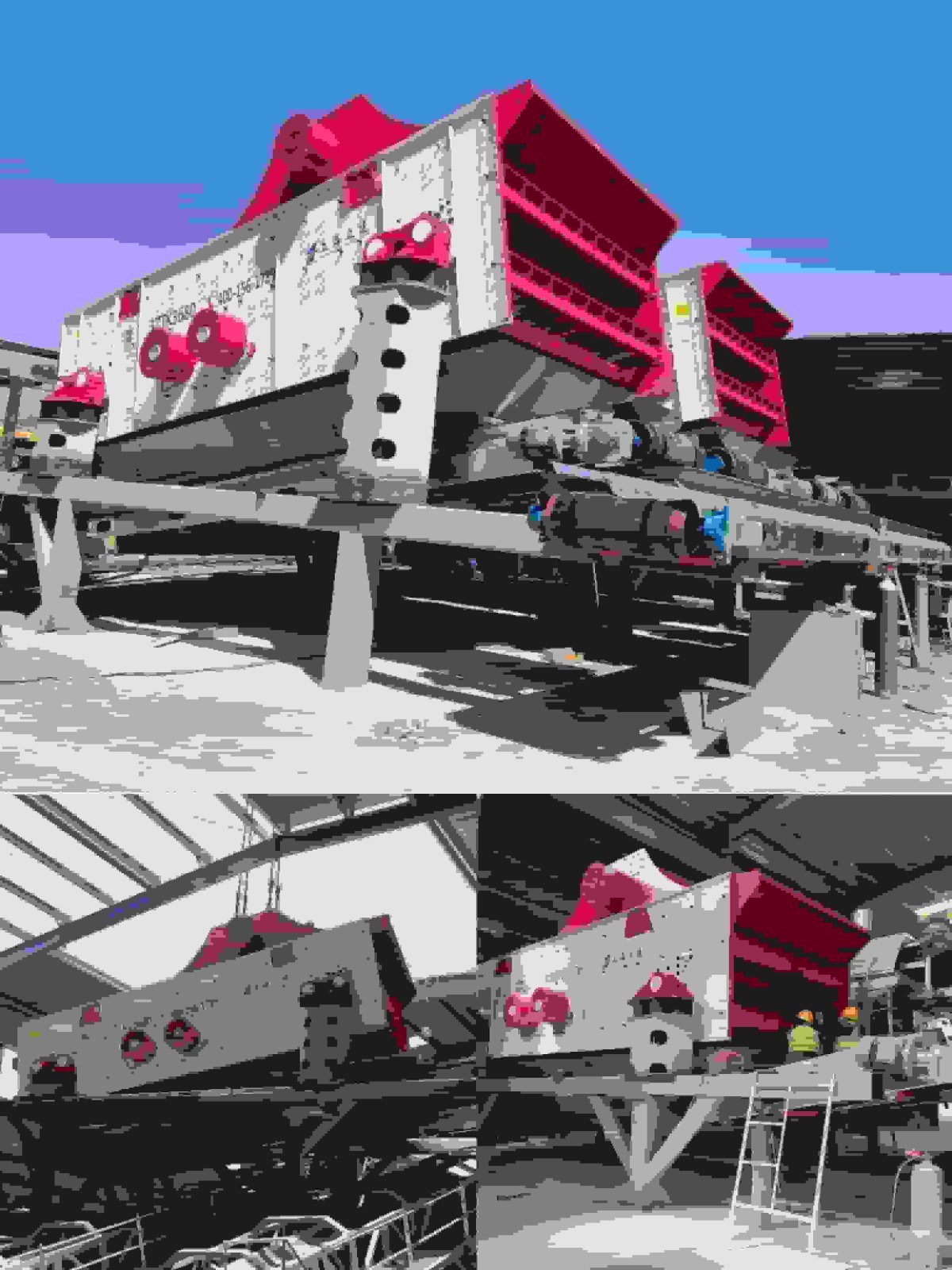 年產(chǎn)鐵礦石骨料700萬噸， 山西項(xiàng)目四臺(tái)重型振動(dòng)篩安裝完成！