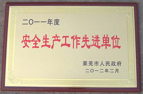 萊蕪煤機公司榮獲萊蕪市&ldquo;安全生產工作先進單位&rdquo;稱號
