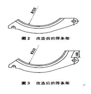 改造前后的篩條架對(duì)比
