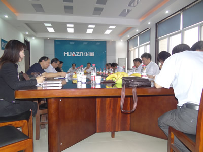 苗董向視察組匯報工作