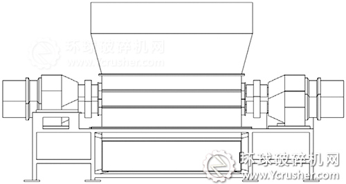 剪切式垃圾破碎機(jī)四電動(dòng)機(jī)驅(qū)動(dòng)