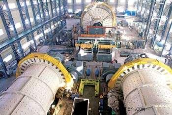 圖為亞洲最大半自磨機及國內最大、最先進的2臺鉬礦球磨機